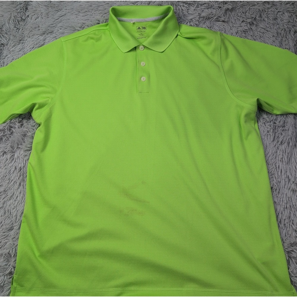 Adidas Shirt Mens XL Golf Green Polo Climalite Performance Sportswear Athletic